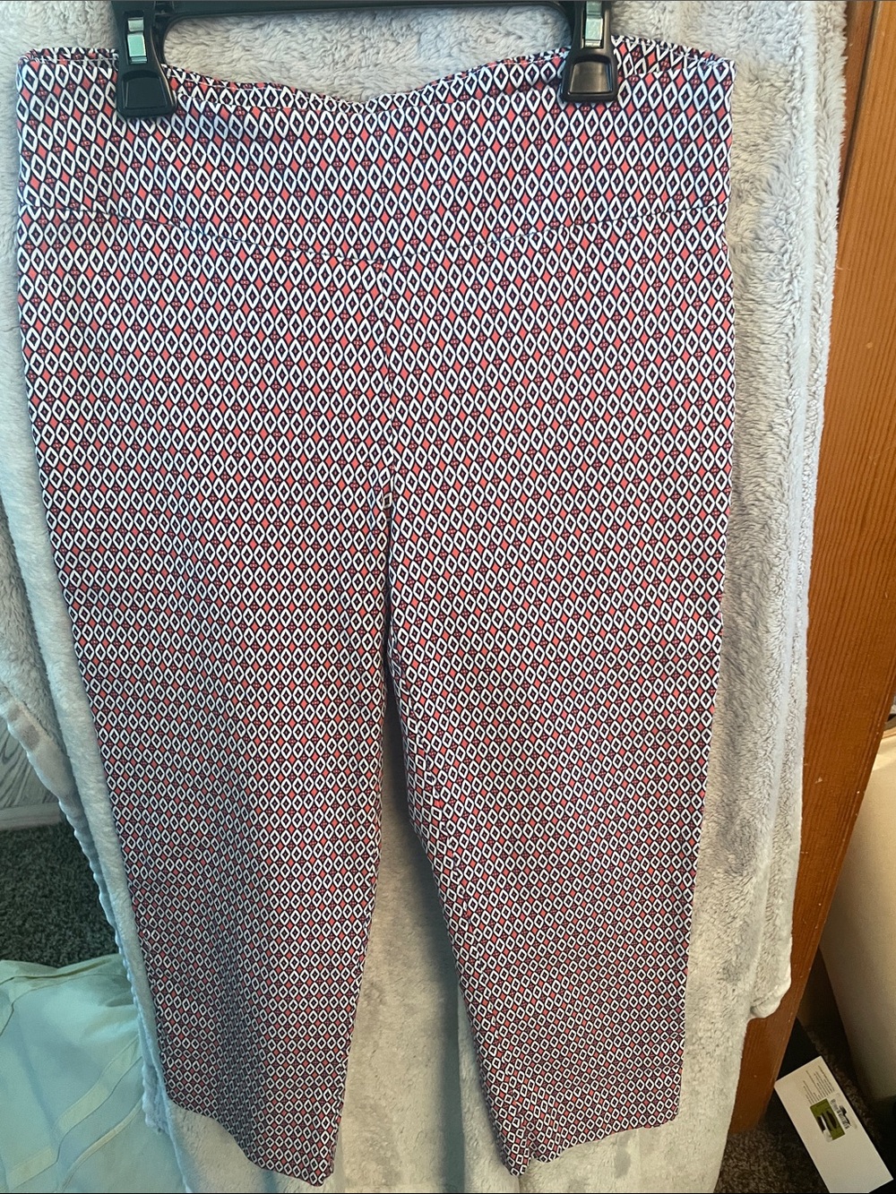 Zac & Rachel orange and White Geometric cropped pants